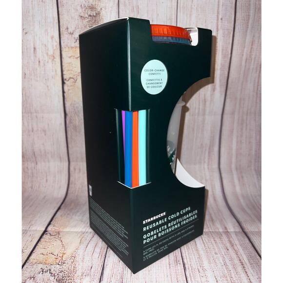 Starbucks 2020 Summer Color Changing Reusable Cold Cup Tumbler 24 oz Set of 5 - Picture 7 of 8